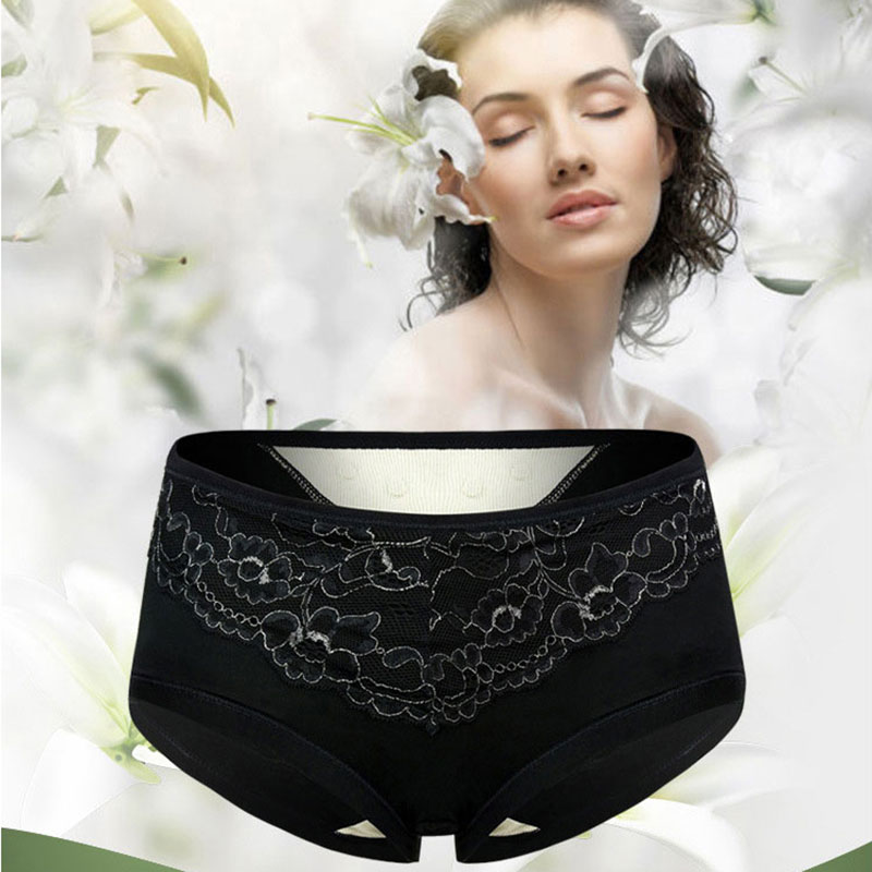 Sexy Lace Panties Women's Magnetic Health Care Panties Women's Briefs Body Shaping Breathable Lace Low-waist Underwear, Black
Sexy Lace Panties Women's Magnetic Health Care Panties Women's Briefs Body Shaping Breathable Lace Low-waist Underwear, Black
