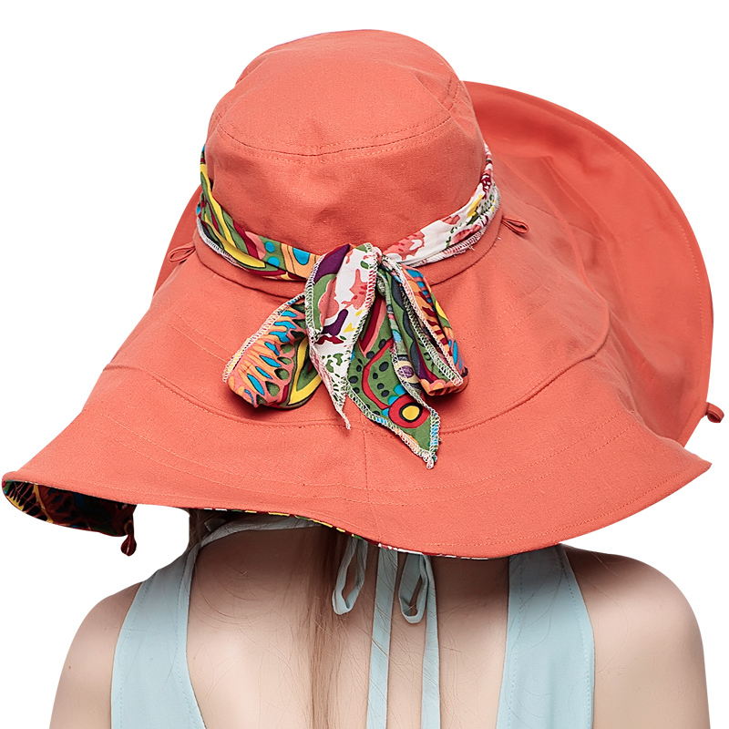 Sun Hats ! Hats Sun Hats For Women Summer Large Beach Hat Flower printed wide brim Y200619