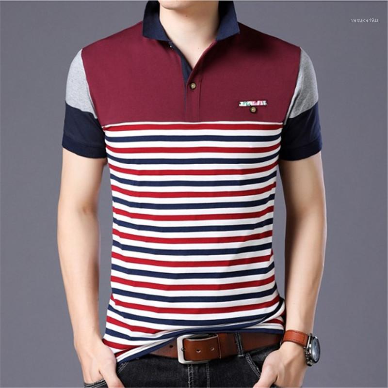 Fashion Turn Down Collar Mens Tops Mens Designer Striped Patchwork Polos Casual Short Sleeve Tees Slim Contrast Color, Blue
Fashion Turn Down Collar Mens Tops Mens Designer Striped Patchwork Polos Casual Short Sleeve Tees Slim Contrast Color, Blue