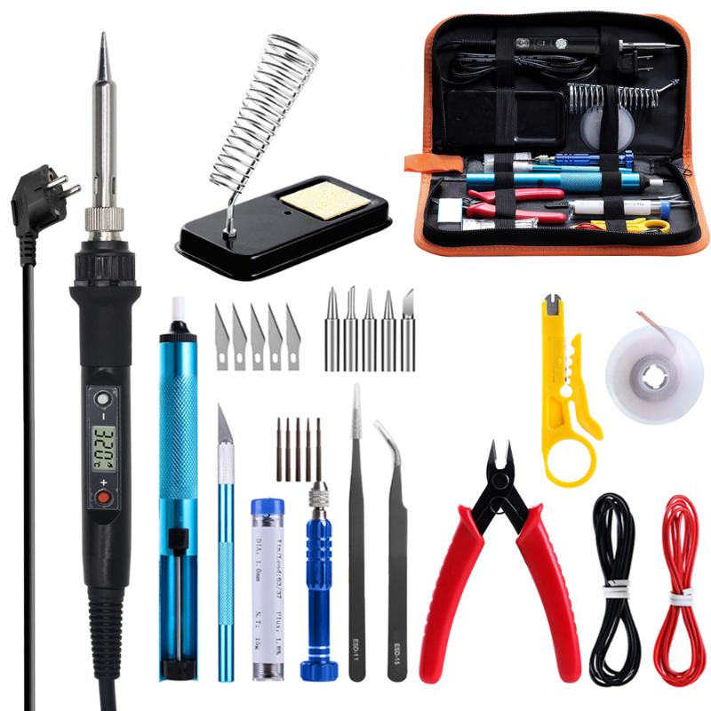 GEYOTAR 220V 80W LCD Thermoregulator Electric Soldering Iron Kit EU Plug Portable Welding Repair Tool
GEYOTAR 220V 80W LCD Thermoregulator Electric Soldering Iron Kit EU Plug Portable Welding Repair Tool