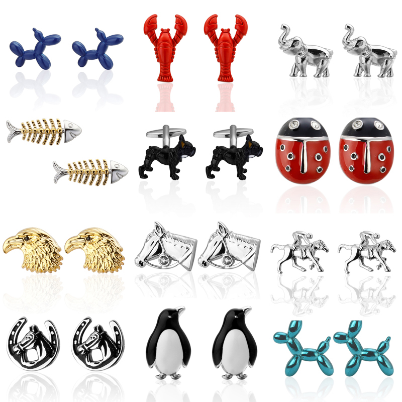 

HYX Luxury cufflink shirt Animal design for mens Brand cuff buttons cuff links High Quality abotoaduras Jewelry