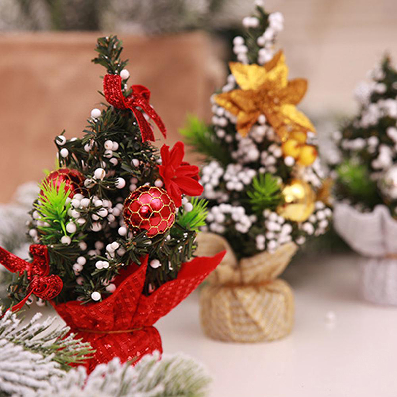 2020 Christmas Tree 20cm New Year Table Decoration Artificial Tabletop Mini Xmas Tree Decorations Miniature wholesale