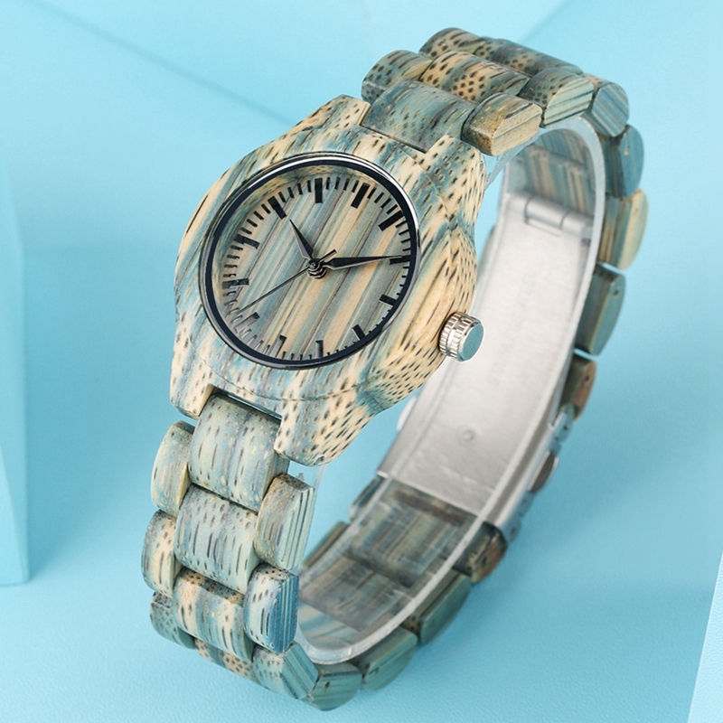 Top Colorful Wood Watch Women Quartz Full Bamboo Wooden Clock Female Candy Color Bracelet Watch Women's Wrist Reloj Mujer CX200720