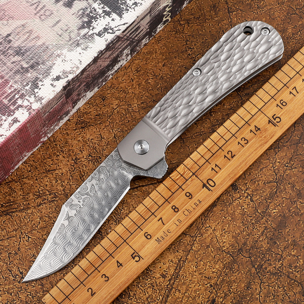 new Folding Knife VG10 Damascus Blade Titanium Handle Outdoor Hunting Camping Survival Tactical Pocket Knives EDC Tools
new Folding Knife VG10 Damascus Blade Titanium Handle Outdoor Hunting Camping Survival Tactical Pocket Knives EDC Tools
