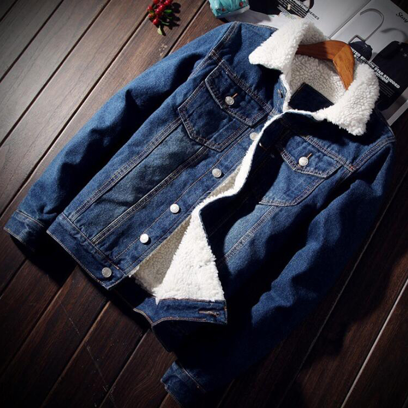 Men Denim Jacket Trendy Winter Warm Fleece Coats Mens Outwear Fashion Jean Jackets Male Cowboy Casual Clothes Plus Size 5XL 6XL CX200801