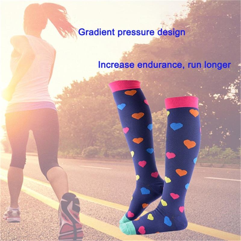 37style men women nursing compression socks Unisex outdoor sports run travel pressure long socks relieve knees pain happy