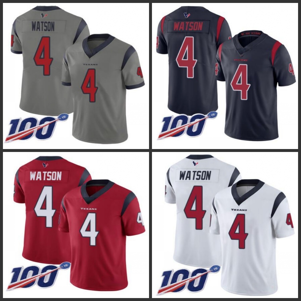Houston Texans Men #4 Deshaun Watson Navy Blue Team Color Men's Women Youth Stitched NFL 100th Season Vapor Limited Jersey, Black;red
Houston Texans Men #4 Deshaun Watson Navy Blue Team Color Men's Women Youth Stitched NFL 100th Season Vapor Limited Jersey, Black;red