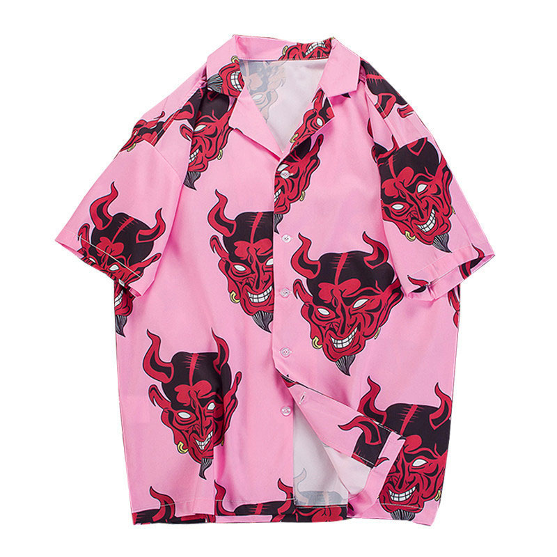 3D Devil Print Hawaiian Shirt Men 2020 Summer Casual Beach Short Sleeve Tops Loose Cotton Harajuku Shirt Hip Hop Streetwear Pink
3D Devil Print Hawaiian Shirt Men 2020 Summer Casual Beach Short Sleeve Tops Loose Cotton Harajuku Shirt Hip Hop Streetwear Pink