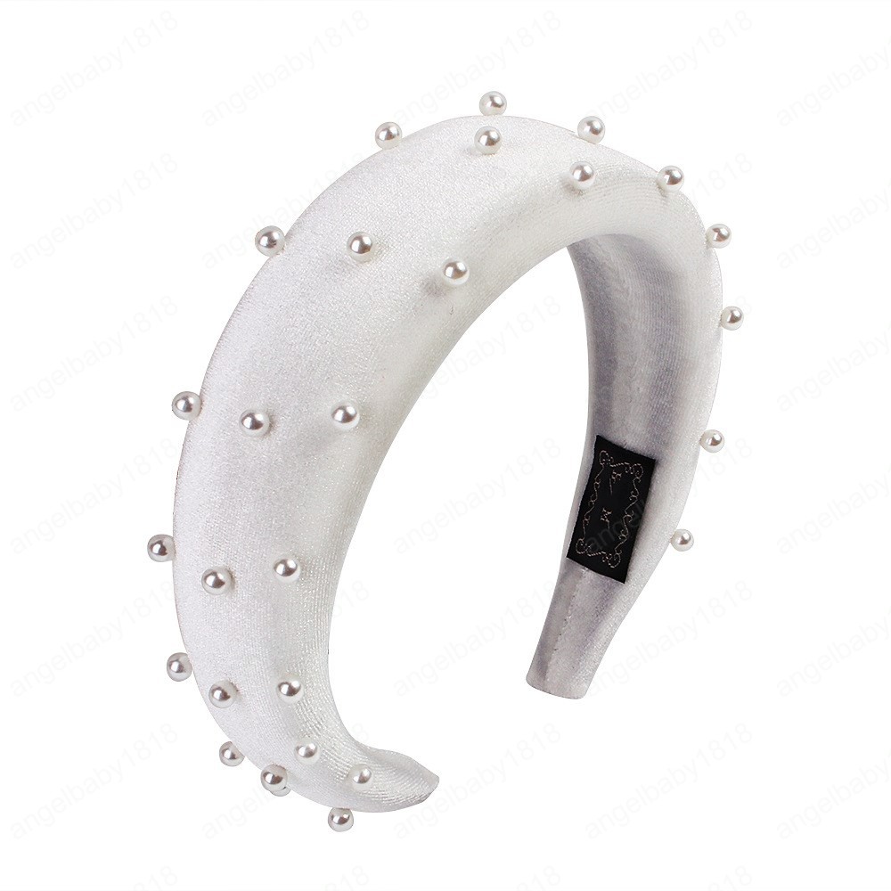 New fashion Sponge Thick Velvet Headbands for Women Hair Accessories Band Autumn Wide Simulation Pearls Headwear Hairbands