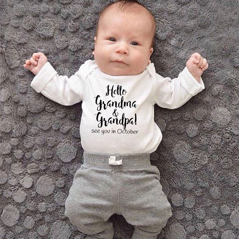 Hello Grandma and Grandpa See You In October Baby Clothes Baby Romper Newborn Toddler Infant Boy Girl Letter Print Jumpsuit, Null-lrpwh-
Hello Grandma and Grandpa See You In October Baby Clothes Baby Romper Newborn Toddler Infant Boy Girl Letter Print Jumpsuit, Null-lrpwh-