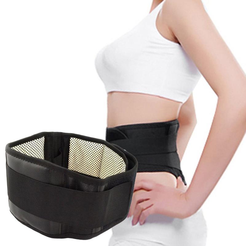 

Magnetic Self-Heating Lower Back Lumbar Waist Pad Belt Support Protector Promote Blood Circulation Ease Pain Fitness, Black
