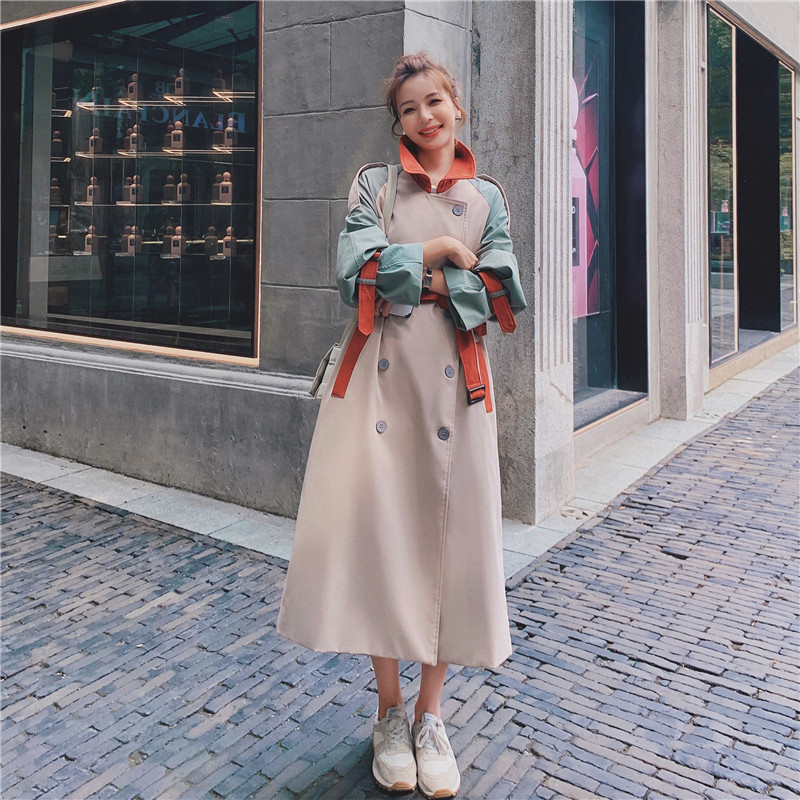 fashion Long Trench Coats for Women Spring Autumn long sleeve Stitching color Double breasted Windbreaker Coats g501, Photo color
fashion Long Trench Coats for Women Spring Autumn long sleeve Stitching color Double breasted Windbreaker Coats g501, Photo color