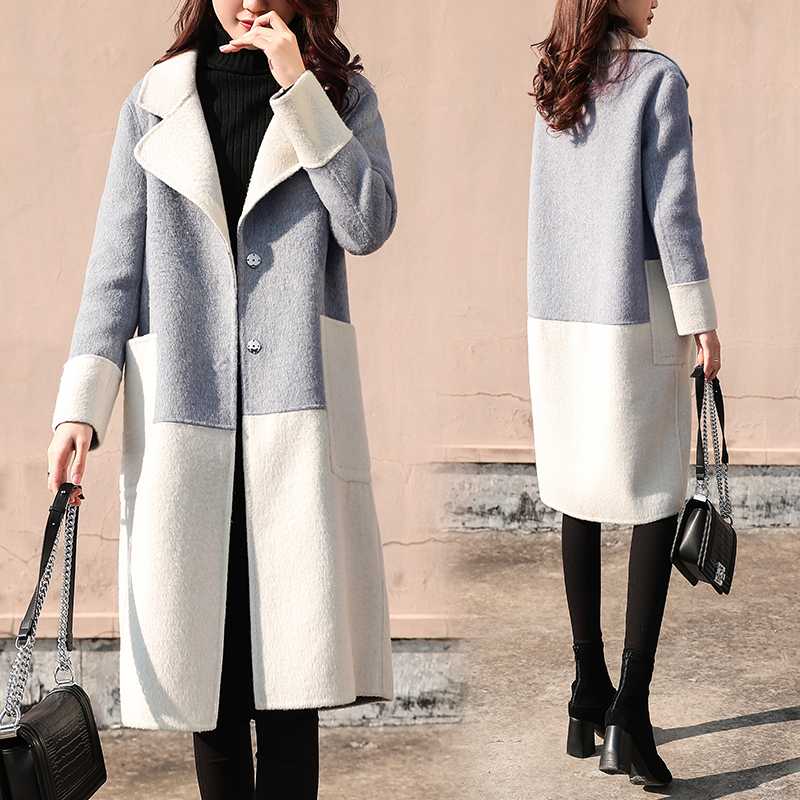 Spliced Woolen Coat Women Mid-length Autumn Winter Dark Buckle Straight Popular Wool Coat Casual Thickened Wool Pocket Q123, Photo color
Spliced Woolen Coat Women Mid-length Autumn Winter Dark Buckle Straight Popular Wool Coat Casual Thickened Wool Pocket Q123, Photo color