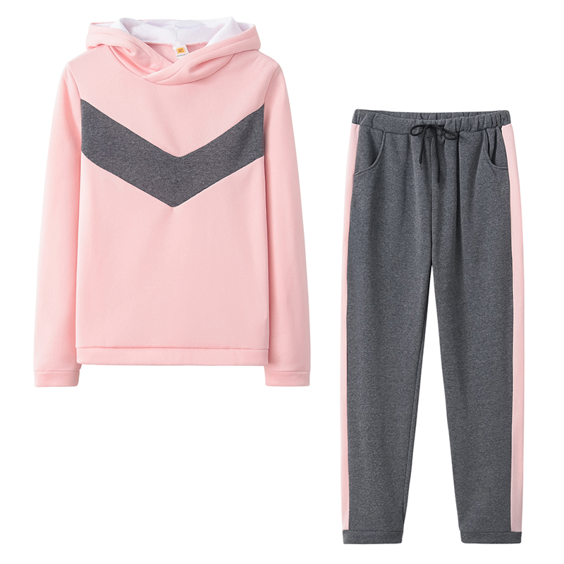 Winter Women Two Piece Sets Running Tracksuit Casual Fleece Warm Hooded Hoodie Sweatpants Female Sports Suit Sets 2 Pcs Sets, Light gray pink-9526
Winter Women Two Piece Sets Running Tracksuit Casual Fleece Warm Hooded Hoodie Sweatpants Female Sports Suit Sets 2 Pcs Sets, Light gray pink-9526