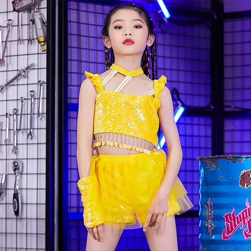 2020 Hip Hop Dance Costumes Girls Yellow Sequin Cheerleading Performance Set Street Dancing Clothes Children Jazz Stage Wear, As picture
2020 Hip Hop Dance Costumes Girls Yellow Sequin Cheerleading Performance Set Street Dancing Clothes Children Jazz Stage Wear, As picture