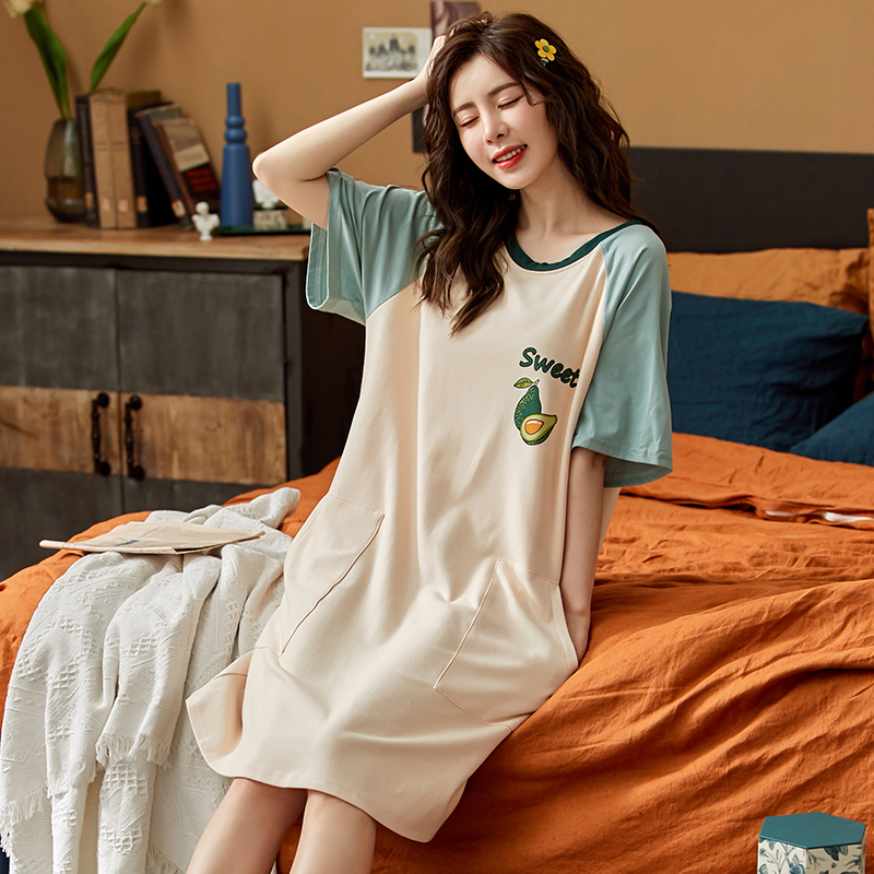 BZEL Plus Size Nightgowns Summer Hot Sleepwear Sweet Style Avocado Printed Nightie Leisure Home Clothes Sexy Cute O-Neck Pijamas, Beige
BZEL Plus Size Nightgowns Summer Hot Sleepwear Sweet Style Avocado Printed Nightie Leisure Home Clothes Sexy Cute O-Neck Pijamas, Beige