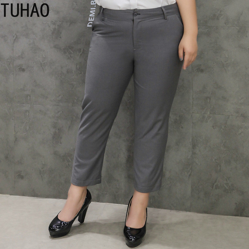 TUHAO Big Size Office Lady Pants Autumn Formal Women Straight Pant Black Grey Large Size 10XL 9XL 8XL 7XL Pocket Femme LW17
TUHAO Big Size Office Lady Pants Autumn Formal Women Straight Pant Black Grey Large Size 10XL 9XL 8XL 7XL Pocket Femme LW17