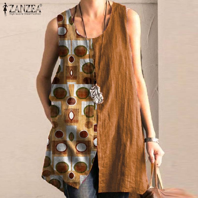 Kaftan Patchwork Tank Tops Women' Printed Blouse ZANZEA 2020 Sleeveless Blusas Female Casual Blusas Plus Size Tunic Chemise, B wine red dot
Kaftan Patchwork Tank Tops Women' Printed Blouse ZANZEA 2020 Sleeveless Blusas Female Casual Blusas Plus Size Tunic Chemise, B wine red dot