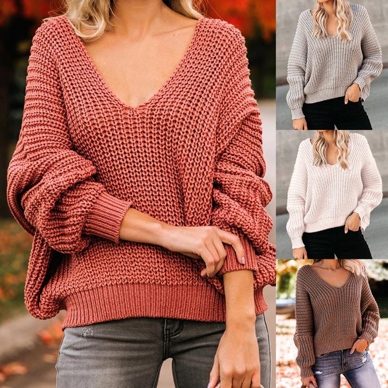 Womens Solid V Neck Pullover Sweaters 2020 New Autumn Winter Oversized Batwing Sleeves Loose Knit Tops, Beige
Womens Solid V Neck Pullover Sweaters 2020 New Autumn Winter Oversized Batwing Sleeves Loose Knit Tops, Beige
