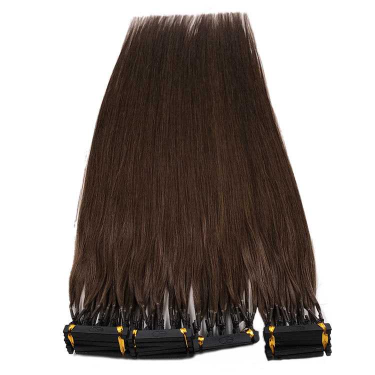 100% Real Human 6D Hair Chotolate Brown Color Slik Straight 6D Hair Extensions 100G 10Strands /Row