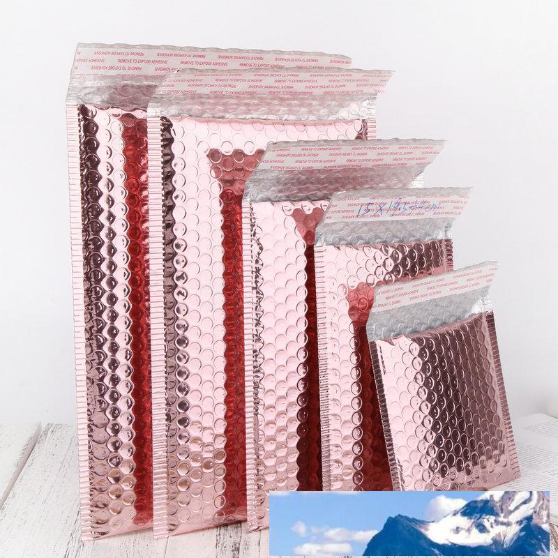 Rose Gold Bubble Envelope Package Bag Rose Gold Foil Shockproof Bubble Mailer Gift Packaging Wedding Favor Bag Multisize