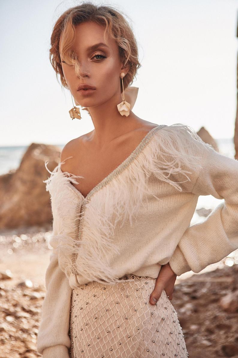 Bridal Wraps with Tassel Women Jacket Bolero For Wedding Dresses Custom Made Long Sleeve Winter Bridal Cape