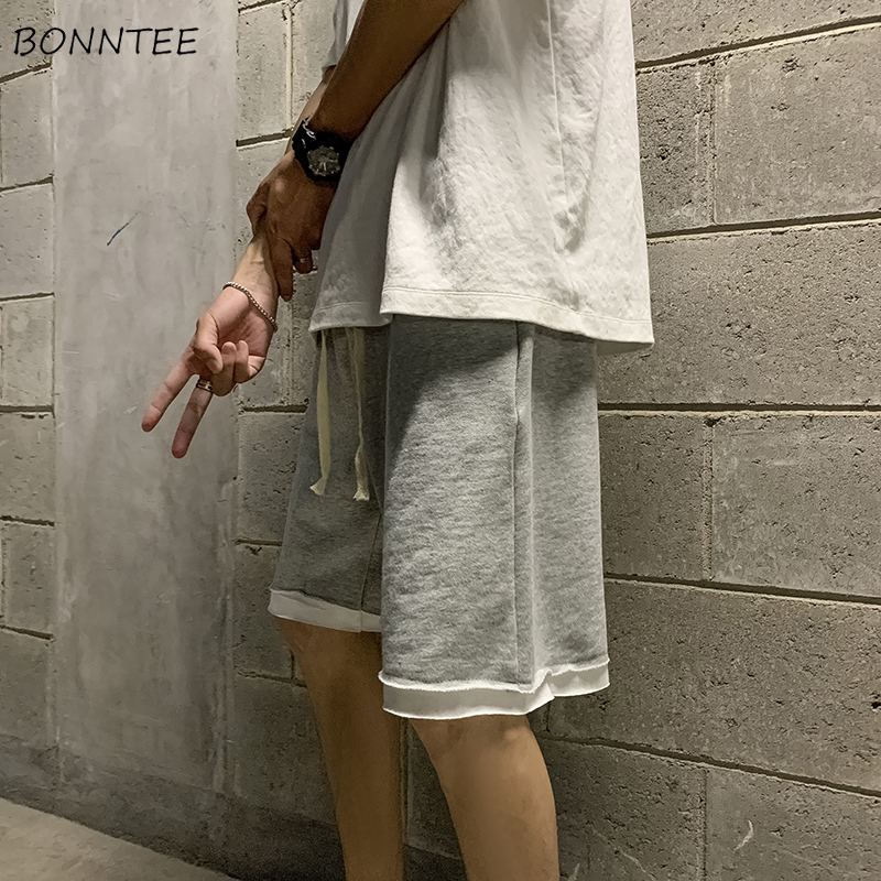 Men Casual Shorts Patchwork Lace-up Large Size 3XL Loose Korean Chic Vintage Simple Mens-shorts All-match Ins Bf Teens Ulzzang, Black 
Men Casual Shorts Patchwork Lace-up Large Size 3XL Loose Korean Chic Vintage Simple Mens-shorts All-match Ins Bf Teens Ulzzang, Black