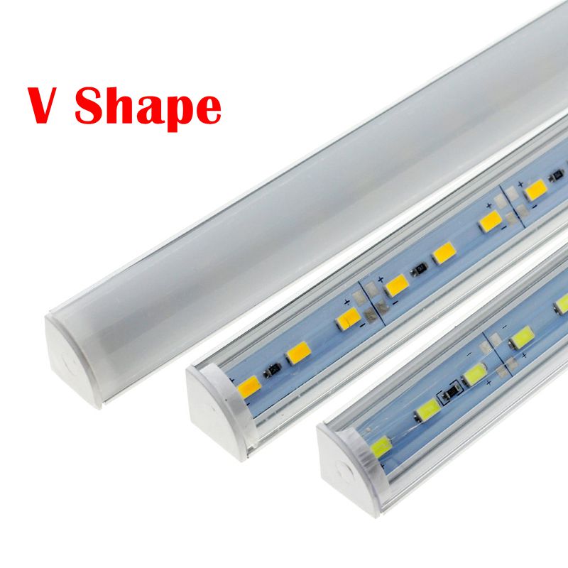 Wall Corner LED Bar Light DC 12V 50CM SMD 5730 Rigid LED Strip Light with V Type Aluminium Shell For Kitchen Under Cabinet