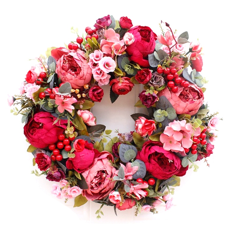 Artificial Wreath Autumn Red Peony Wreath Christmas Door Ornaments Wall Hanging Home Decoration, Green
Artificial Wreath Autumn Red Peony Wreath Christmas Door Ornaments Wall Hanging Home Decoration, Green
