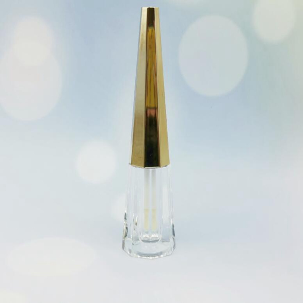 3ml triangle pyramid golden transparent lip gloss tube lip glaze lipstick empty tube bottle