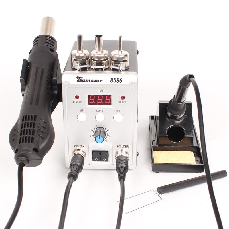 2 in 1 SMD Rework Soldering Station 8586 700W Hot Air Gun 60W Solder Iron With Welding Repair Tools
2 in 1 SMD Rework Soldering Station 8586 700W Hot Air Gun 60W Solder Iron With Welding Repair Tools
