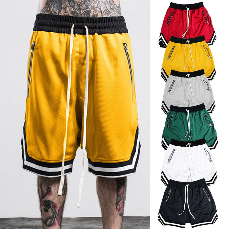 Basketball five-point shorts black red yellow green gray white anti-pilling breathable quick-drying loose fitness basketball fiv
