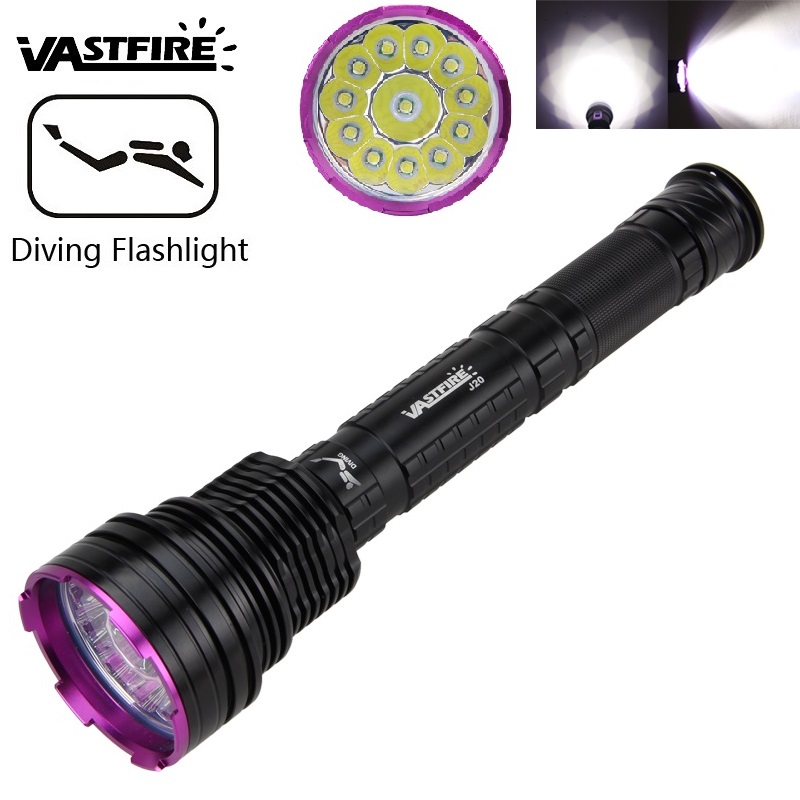 VASTFIRE Underwater 100m Diving Waterproof 5000lm 12X T6 Diving Lanterna 18650 LED Rechargeable Flashlamp Torch Light
VASTFIRE Underwater 100m Diving Waterproof 5000lm 12X T6 Diving Lanterna 18650 LED Rechargeable Flashlamp Torch Light