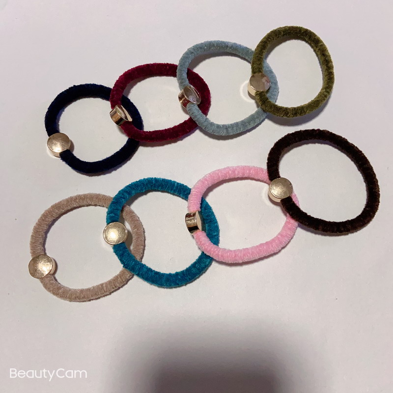 Party gifts multicolor glossy metal elastic rubber band C hair ring head rope suit for ladies favorite delicate ponytail Items headdress accessories