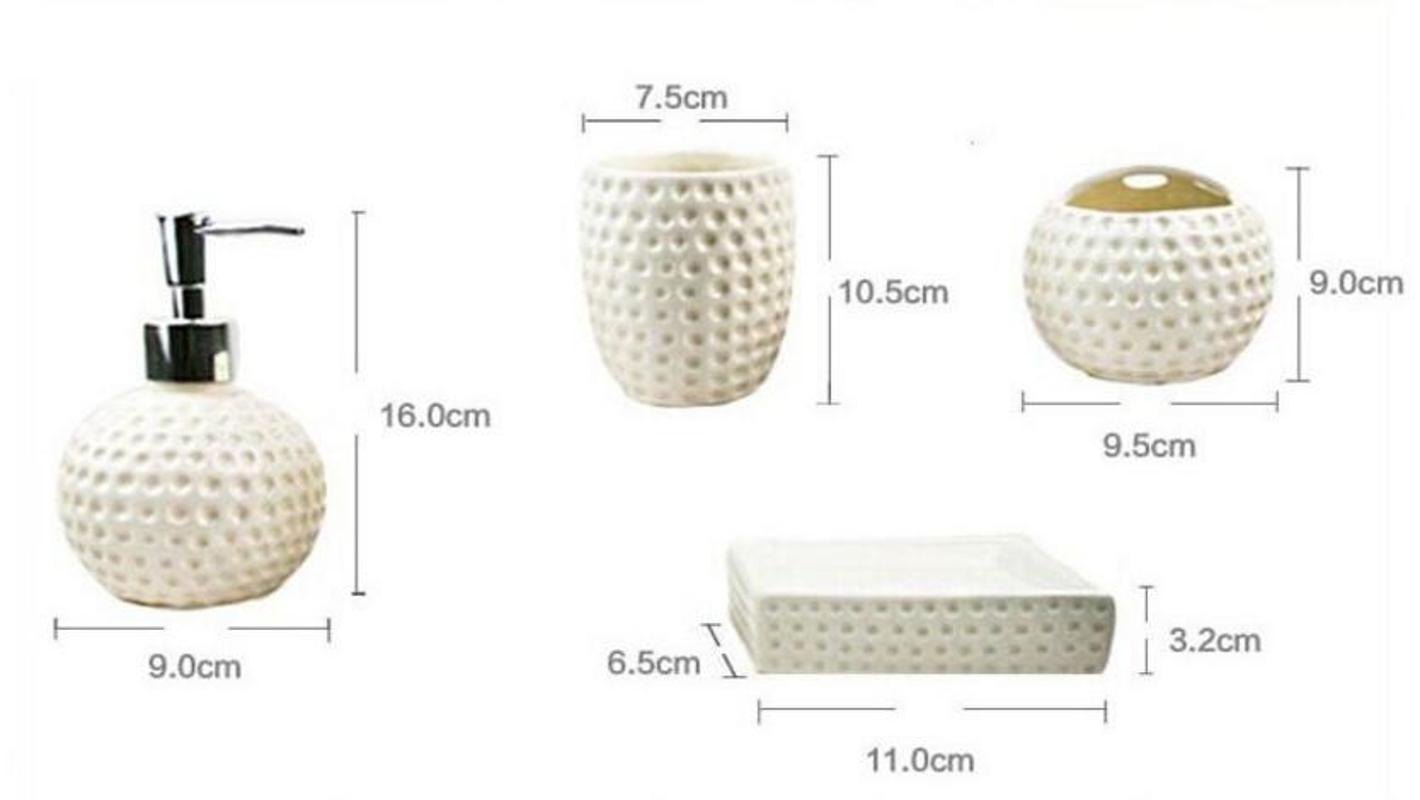 5pcs/set Red China Black, white Thread floral patterns Ceramics Bathroom accessories toothbrush holder Wedding Gifts