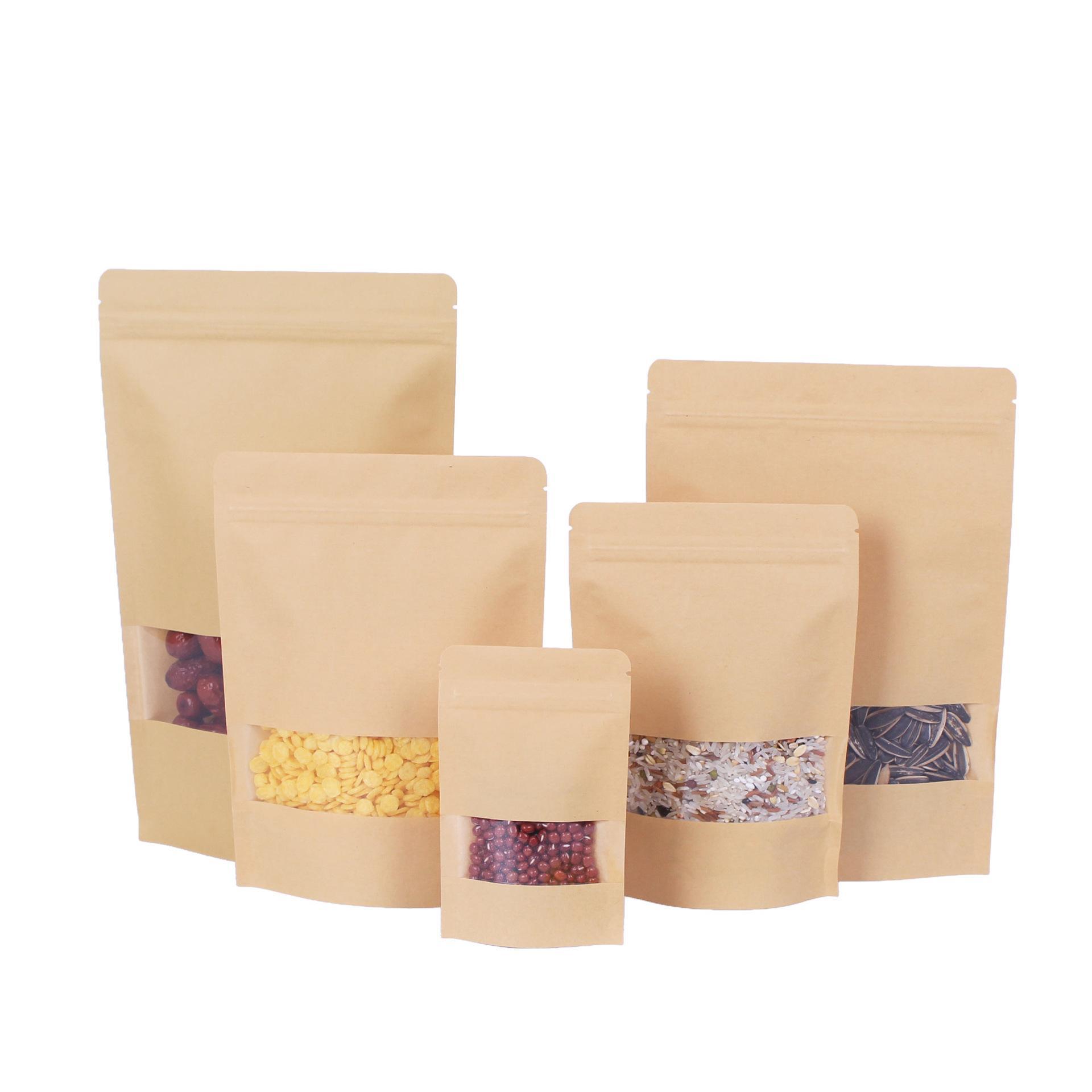 Window zipper white kraft paper bag vertical kraft paper aluminum bag resealable zipper handle seal food grade
Window zipper white kraft paper bag vertical kraft paper aluminum bag resealable zipper handle seal food grade