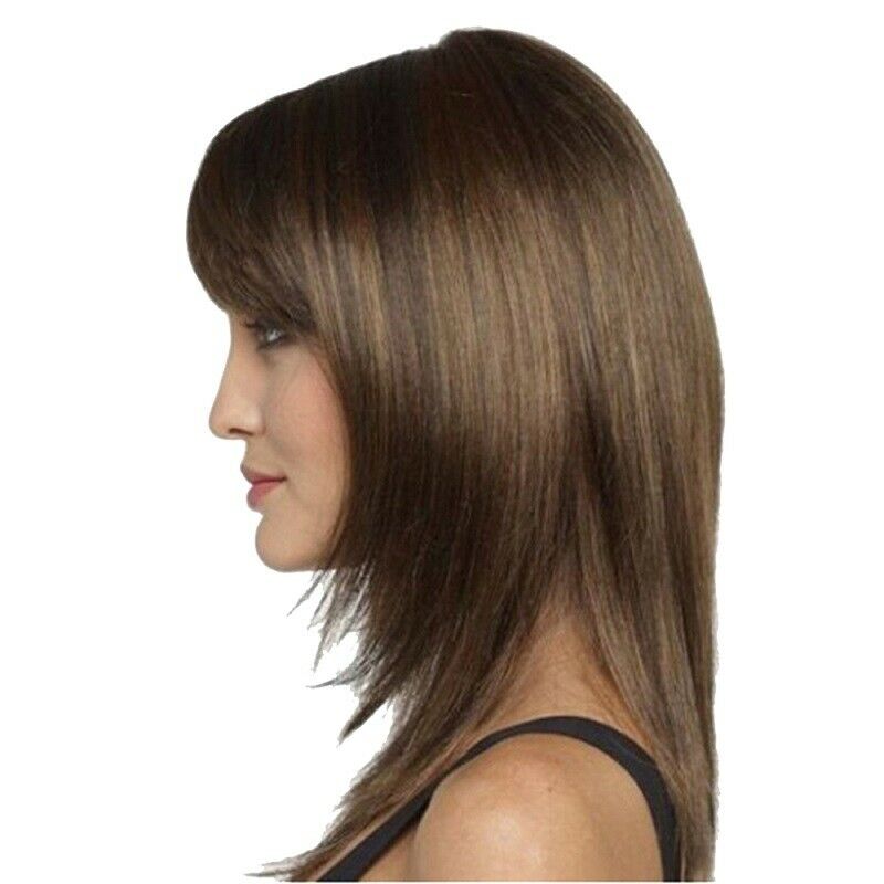 Women Natural Straight Hair Wigs BOB Style Cosplay Full Wig Lady Fancy Dress USA