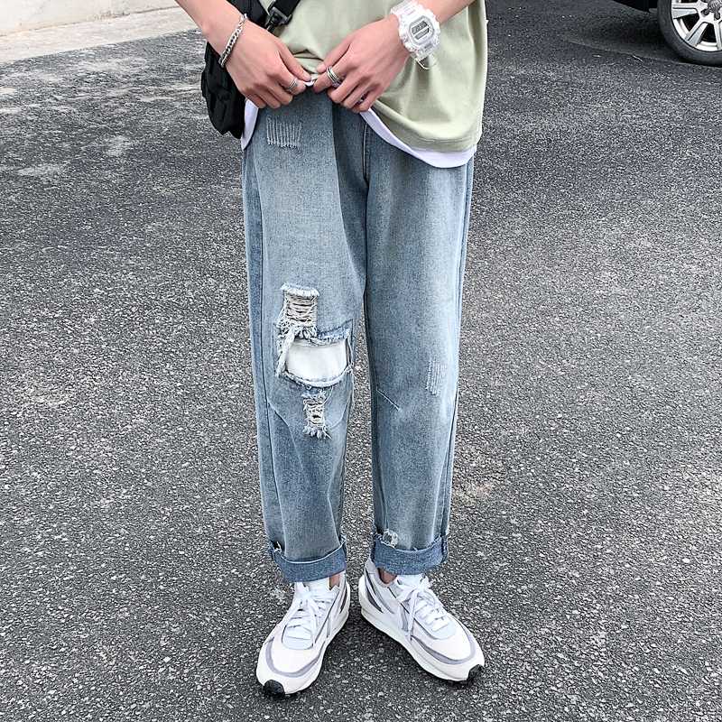 Jeans For Men Style High Street Destoryed Men Ripped Jeans Pants Hiphop Streetwear Casual Clothing Skinny Fit, Blue
Jeans For Men Style High Street Destoryed Men Ripped Jeans Pants Hiphop Streetwear Casual Clothing Skinny Fit, Blue