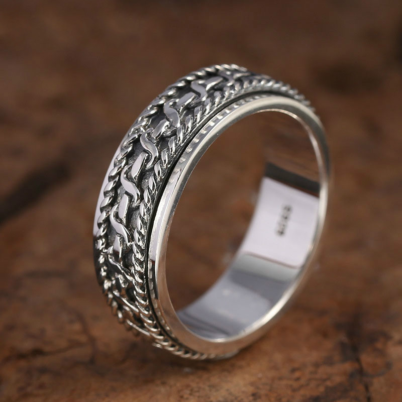 925 Sterling Silver Vintage Black Ring For Men and Women Spinning Thailand silver Joint Ring Jewelry S200
925 Sterling Silver Vintage Black Ring For Men and Women Spinning Thailand silver Joint Ring Jewelry S200