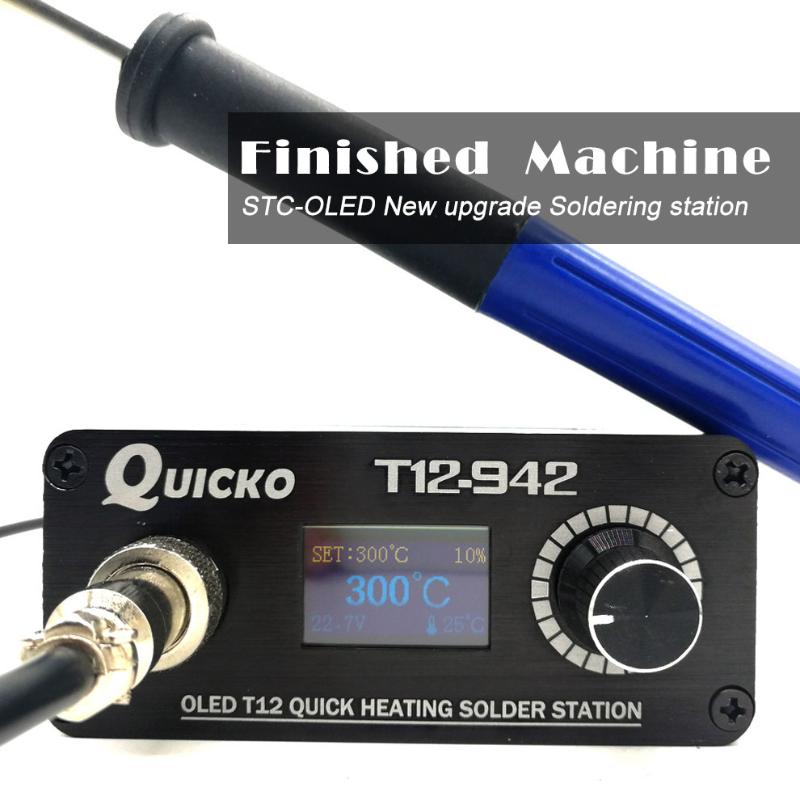 2020 Quicko T12-942 MINI OLED soldering station with 9501 handle with EU adapter 24V3A solder T12 iron tip Portable welding tool
2020 Quicko T12-942 MINI OLED soldering station with 9501 handle with EU adapter 24V3A solder T12 iron tip Portable welding tool