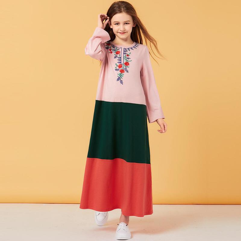 Sweat Muslim Dress Girls Long Sleeve Floral Moroccan Dresses Children Kids Kimono Islamic Clothing Dubai A-line Vestido Kaftan 
Sweat Muslim Dress Girls Long Sleeve Floral Moroccan Dresses Children Kids Kimono Islamic Clothing Dubai A-line Vestido Kaftan