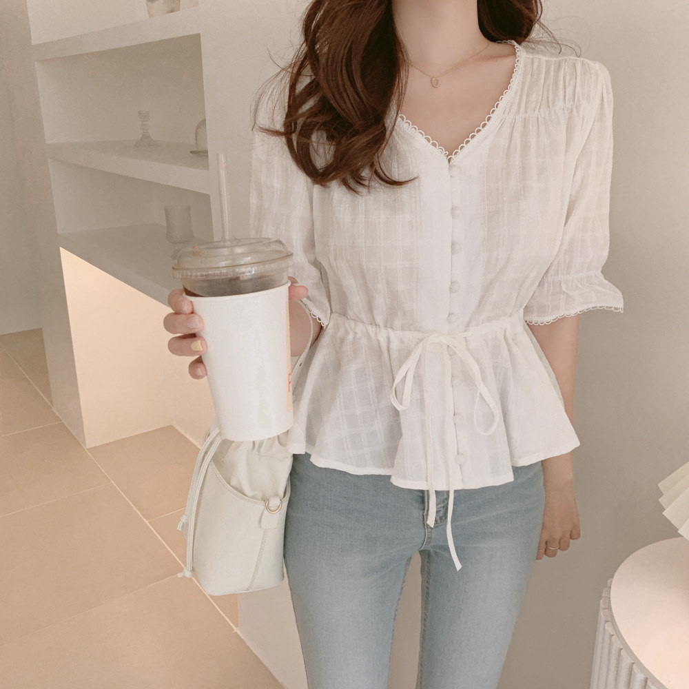 new Embroidery Shirt Summer White Blouses Tops femme Casual Women half sleeve Girls Blouse Linen Cotton Lace up Plus Size T200502