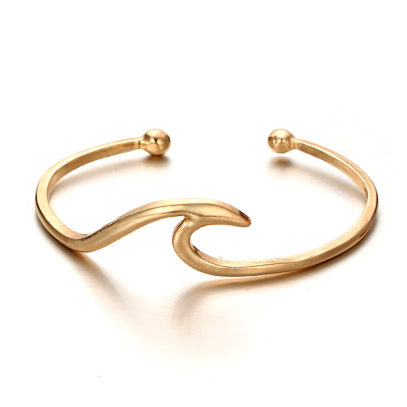 Bohemia Ocean Wave Cuff Bracelet Bangle Beach Sea Surfer Wave Island Adjustable Bracelet For Women Girls Fashion Simple Gift