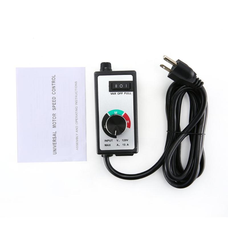 Universal Motor Speed Control Variable Voltage Router Fan Speed Control Controller 120V AC 15 Amps with 6ft Cable
Universal Motor Speed Control Variable Voltage Router Fan Speed Control Controller 120V AC 15 Amps with 6ft Cable