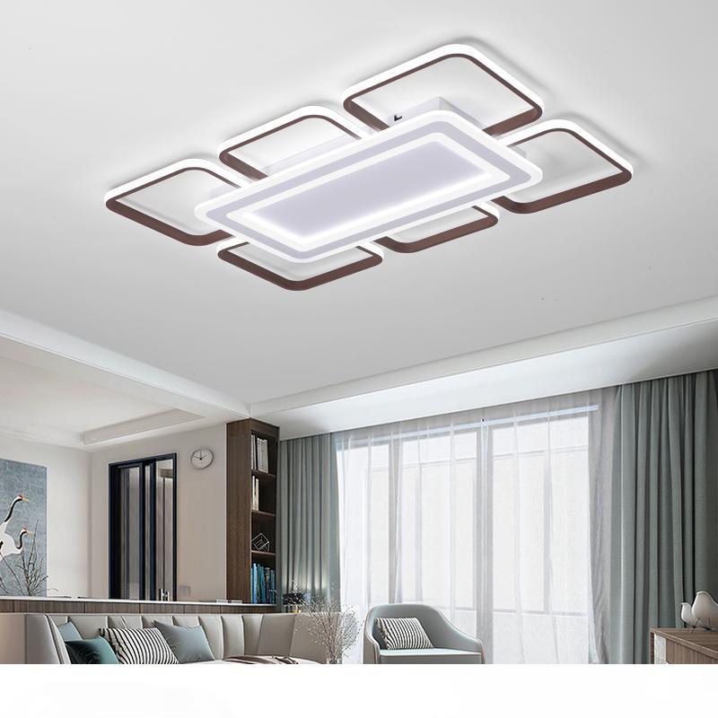 Place plafond moderne LED pour Living Room Chambre blanc et couleur café Accueil Led lampe de plafond Luminaires AC 110V-AC260V