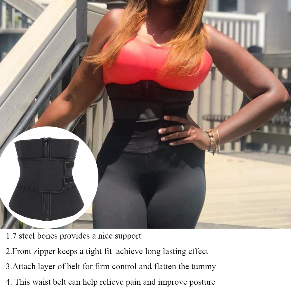 Lover Beauty Abdominal Belt High Compression Zipper Plus Size Neoprene Waist Cincher 7 Steel Corset Body Sweat Waist Trainer CX200727
