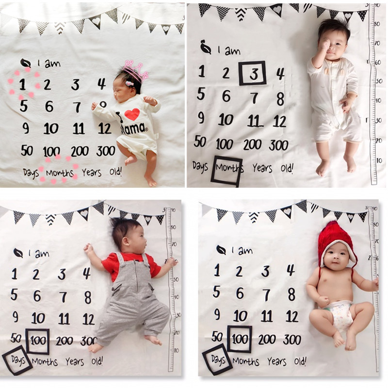 Infant Baby Milestone Blanket Photo Girl Boy Newborn Photography Baby Monthly Shower Blanket, Square 
Infant Baby Milestone Blanket Photo Girl Boy Newborn Photography Baby Monthly Shower Blanket, Square