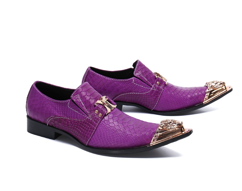 New Purple Elevator Business Shoes Men Casual Leather Oxfords Brogues Pointed Toe Oxford Dress Shoes 37-47