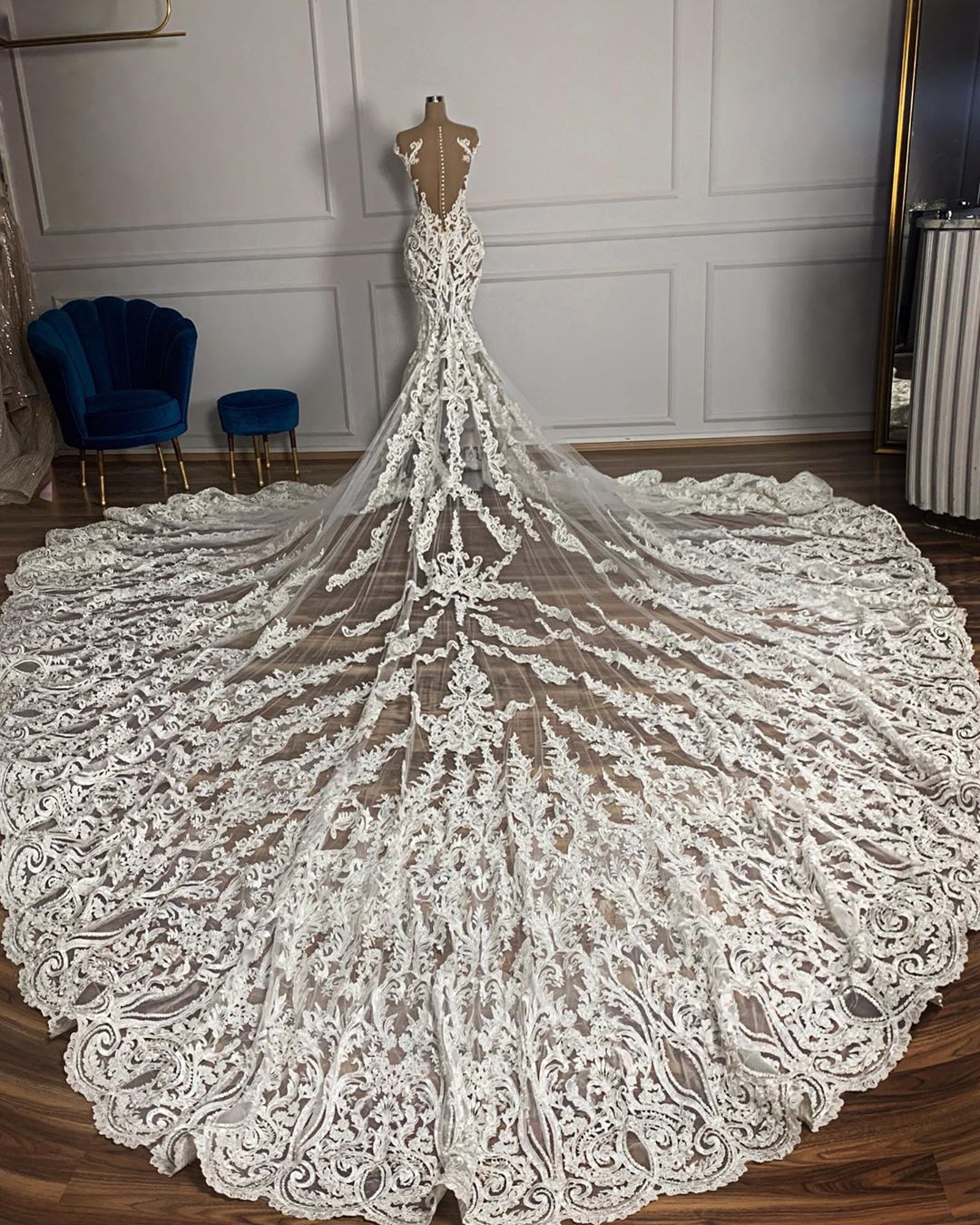 2020 Plus Size Arabic Aso Ebi Luxurious Vintage Mermaid Wedding Dresses Lace Beaded Sheer Neck Bridal Dresses Sexy Wedding Gowns ZJ103