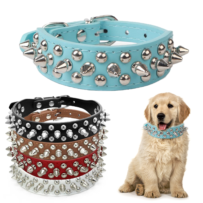 PU Leather Pet Collar Spiked Rivet Studded Dog Collars Adjustable Pet Necklace Punk Style Neck Belt For Small Dogs Cats
PU Leather Pet Collar Spiked Rivet Studded Dog Collars Adjustable Pet Necklace Punk Style Neck Belt For Small Dogs Cats